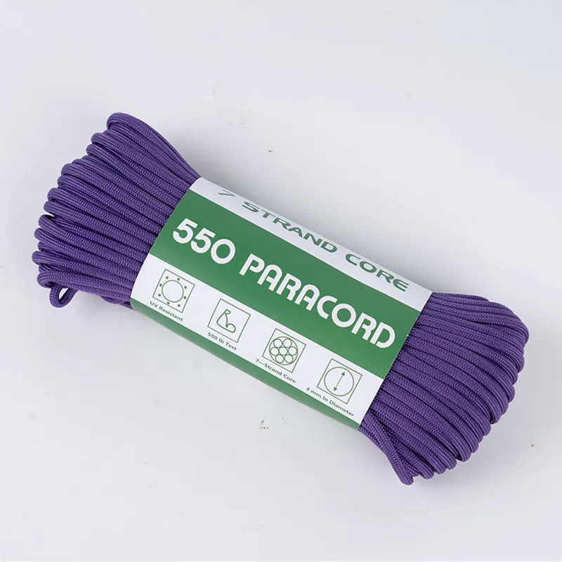 7-strängiger Kern, 4 mm, massives violettes 550-Polyester-Paracord